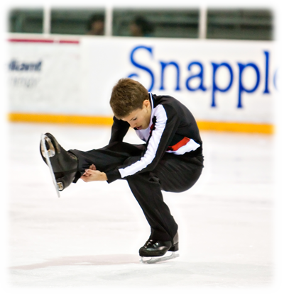 Josiah skating in a competition.