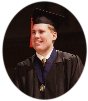 Aaron Curley graduating from UofM Dearborn, 2009.