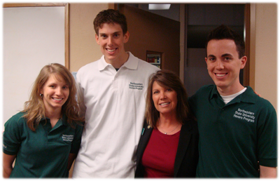 Jacob Curley with Summer Hill, Nick Highsmit (members of the NSU Honors program), and Dr. Karen Carey (the program's head).