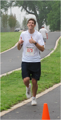 Jacob running a half marathon.